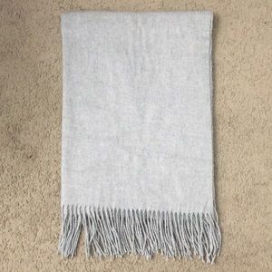 Gray Soft Fringe Blanket Scarf